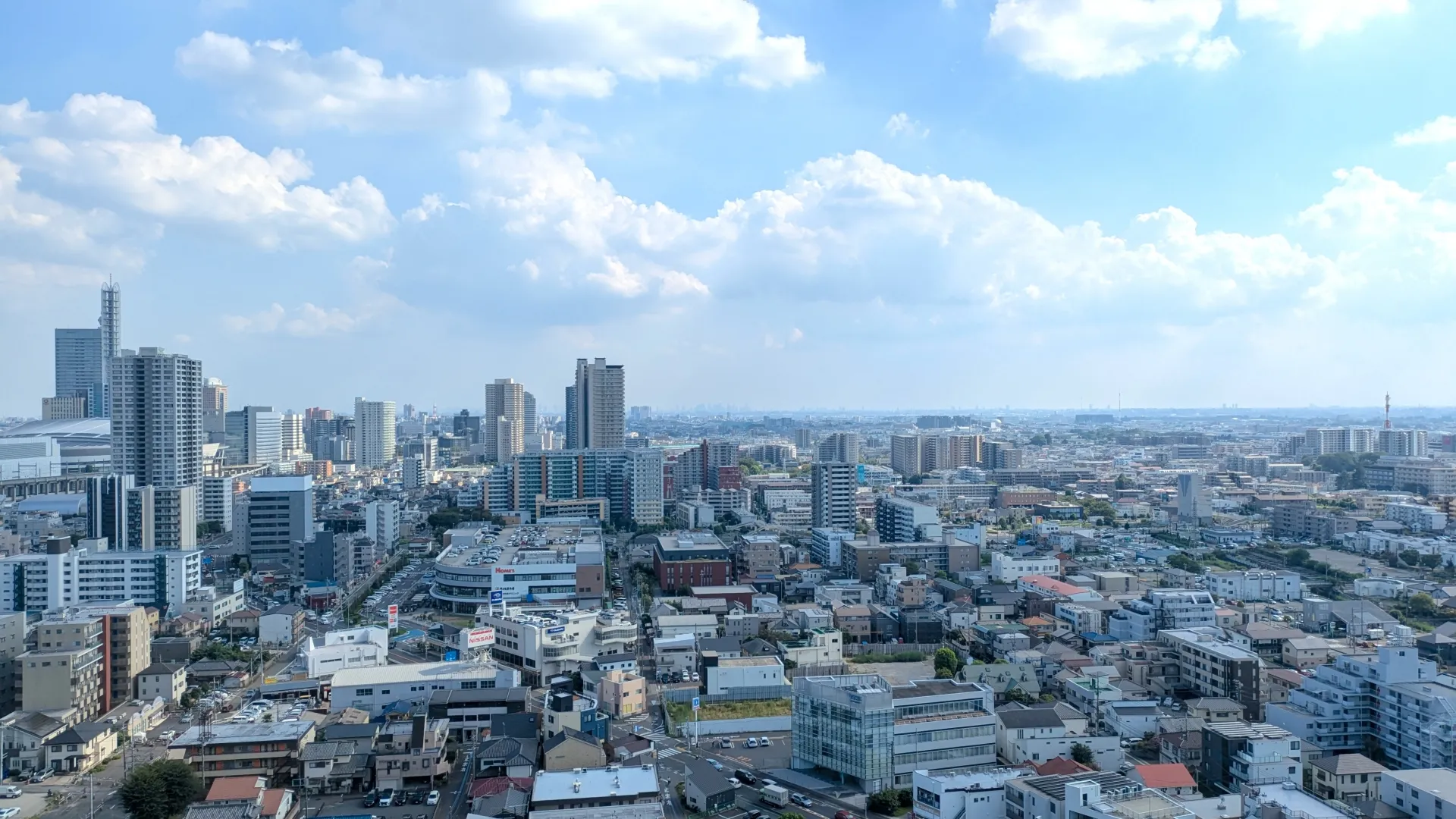 さいたま市・大宮周辺の市街地と埼玉の住宅街の眺め