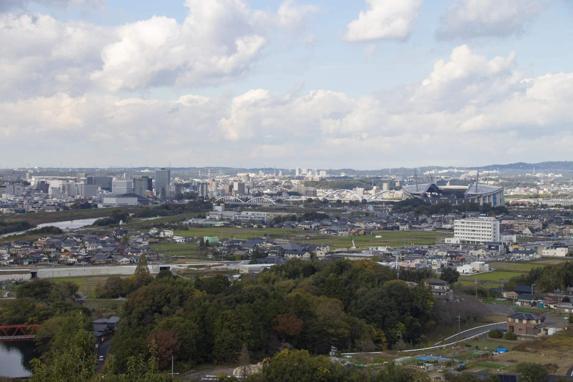 愛知県の住宅街と街並みの眺め